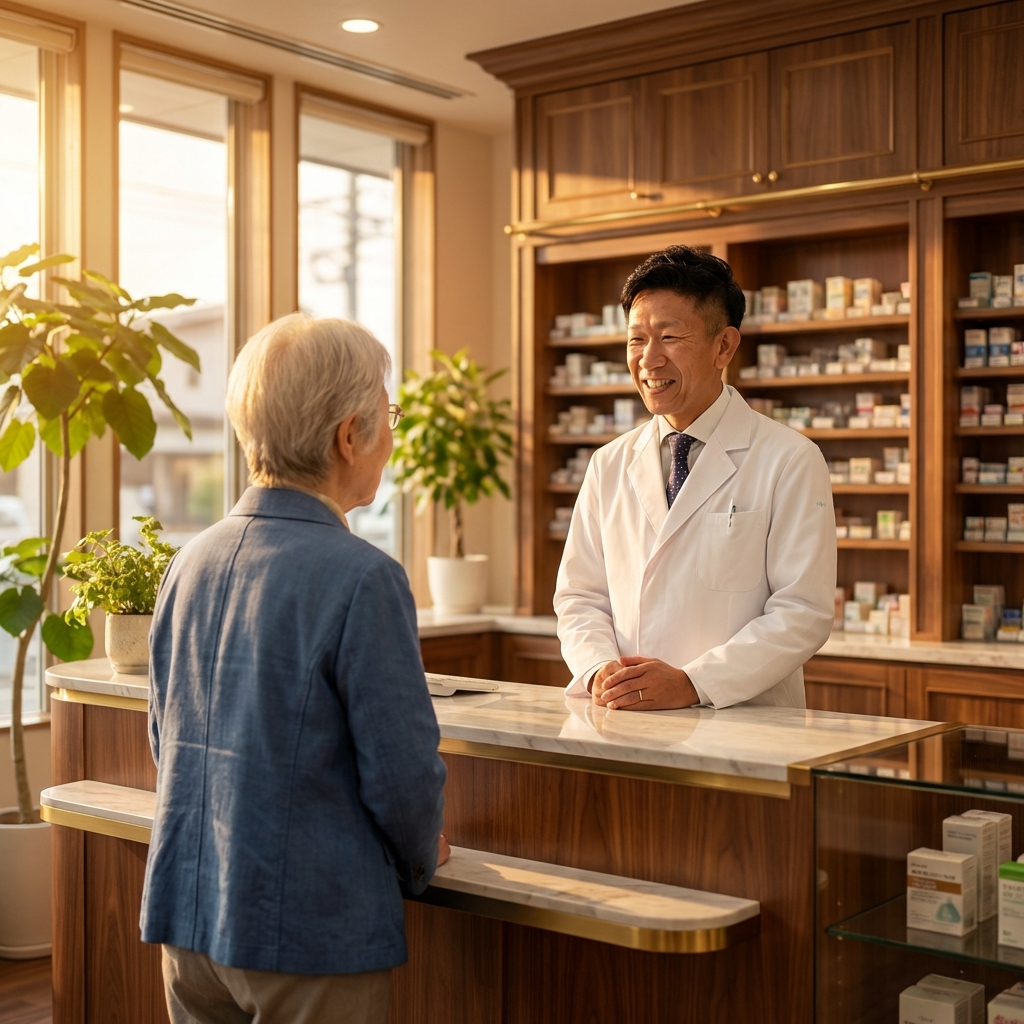 丁寧な投薬の様子